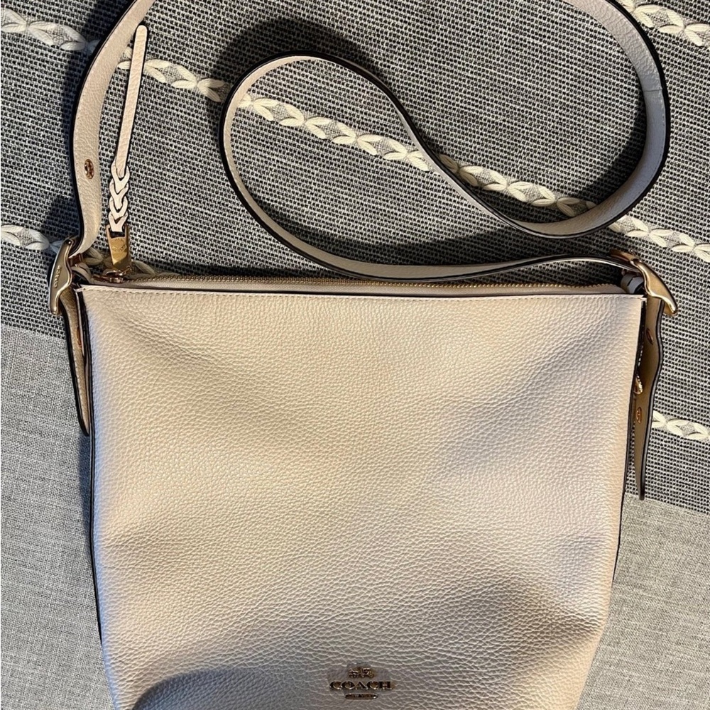 Coach Beige Leather Crossbody Bag